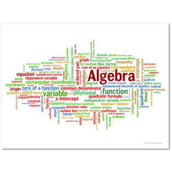 Algebra Word Cloud Classroom Poster